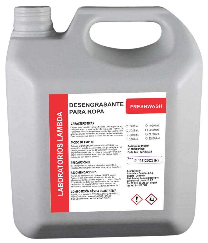 Desengrasante Industrial para ropa